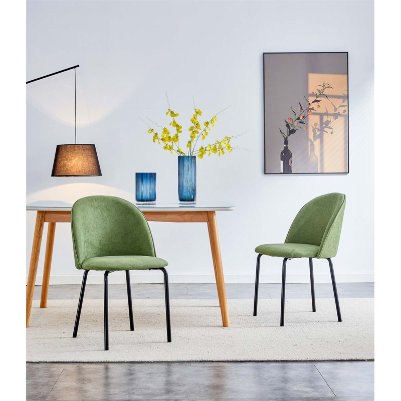 table de salle à manger Mid-Century pour 4 à 6 personnes avec plateau en MDF, Vert armée / noir