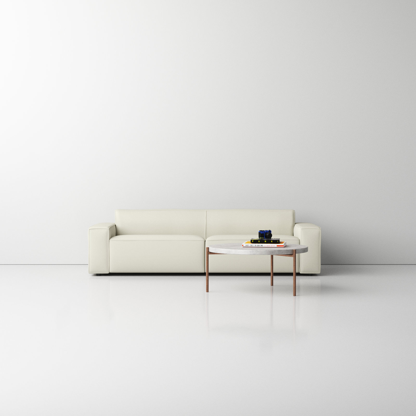 Amada 97" Linen Sofa, Cream Linen