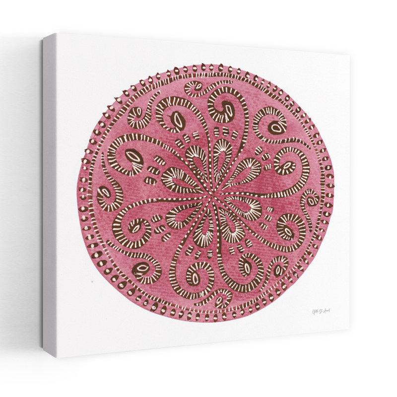 Art abstrait rose mandala rose, H 24 po x l 24 po