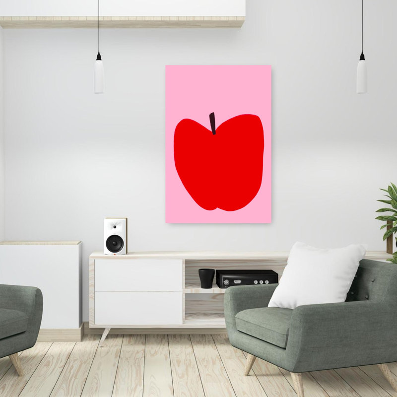 Pomme rouge audacieuse, art coloré classique, H 36 po x l 24 po