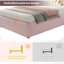 Upholstered Single Bed 3ft (90x190cm) With Hydraulic Storage, Bouclé Fabric & Padded Headboard-1403533899