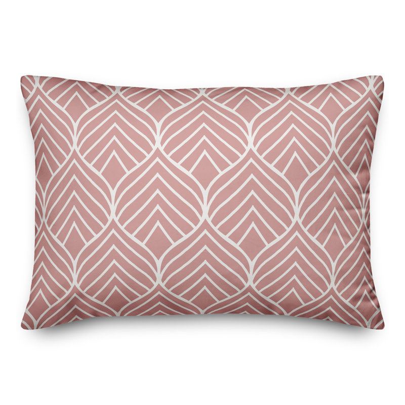  Housse et insert de coussin d'extérieur Geo Leaf 17, Rose