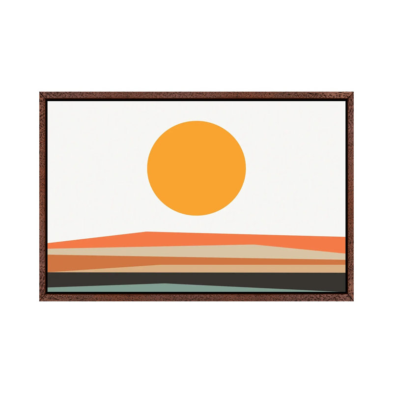 Print on Canvas, 152.5 cm H x 101.5 cm W, Silver/White/Orange, Brown Framed