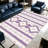 Lavender Vertical Kilim Stripe carpet-easy to clean, machine-washable, soft and comfortable; suitable for door mats, kitchens, living rooms, bedrooms, corridors, and laundry areas. Easy to clean, durable carpet for home decoration.-718051570