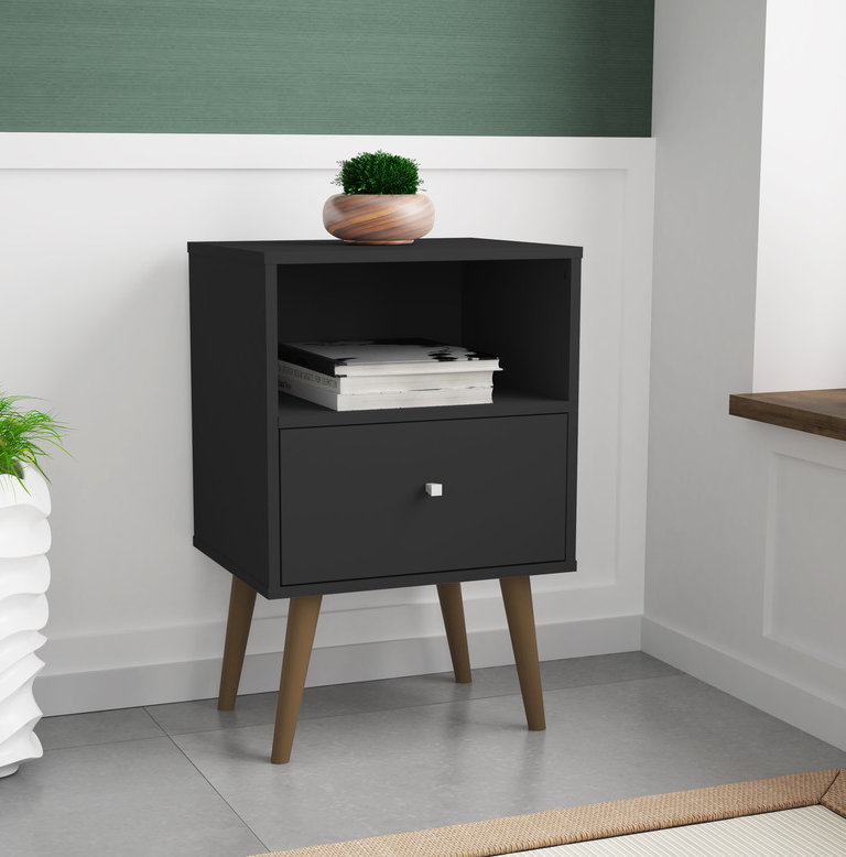 Darryl 17.72'' W Nightstand, Black