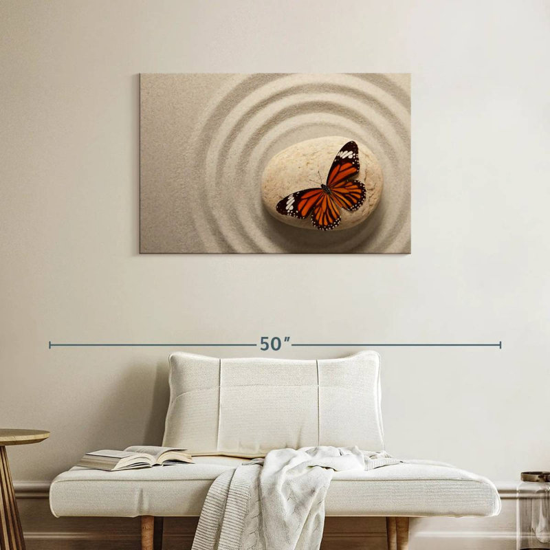 Brampt Zen Orange Butterfly, 24" H x 36" W