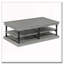 Table basse en bois 55,1 "avec pieds, 2 tablettes de rangement ouvertes-121083327