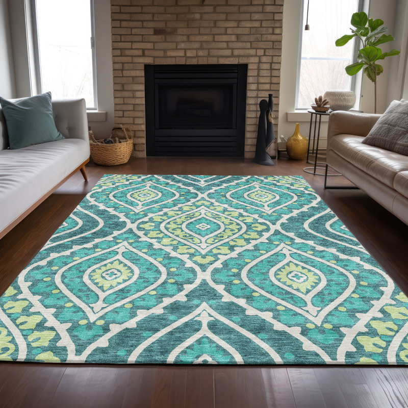 Alleigh Washable Paisley Indoor / Outdoor Rug, Rectangle 8' x 10'