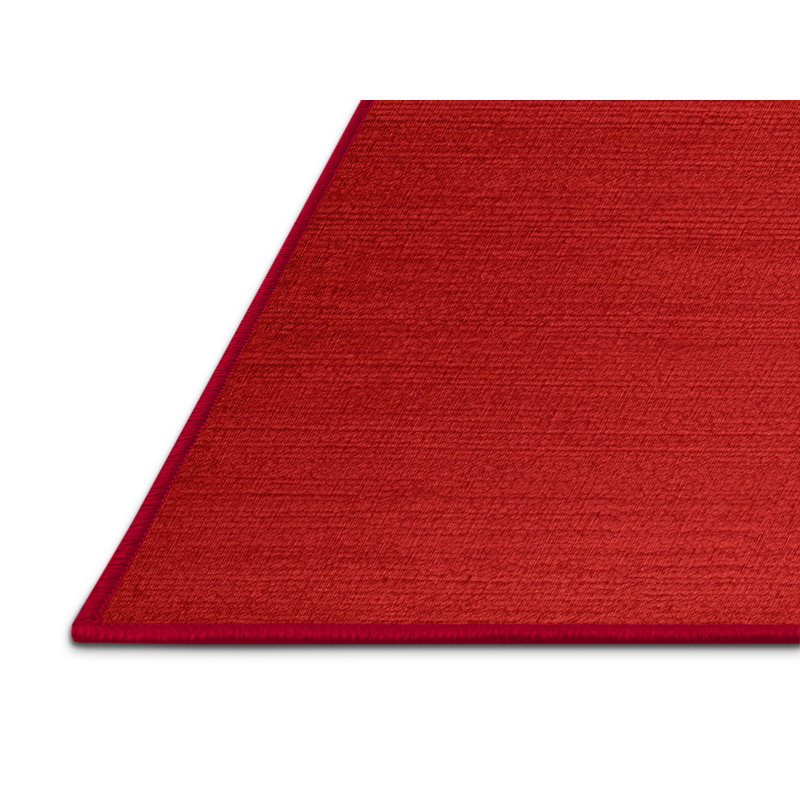 Machine Washable Solid Red Area Rug, Rectangle 3' x 5'