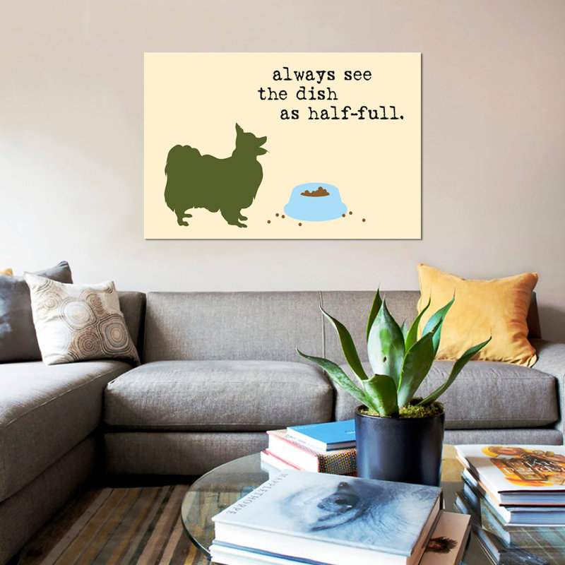« half full i », impression sur toile, H 12 po x l 18 po x P 1,5 po, Pas de tapis, Toile tendue