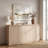 Curved Edge 55.12" Width MDF 4-Door Buffet Storage Cabinet-525762640