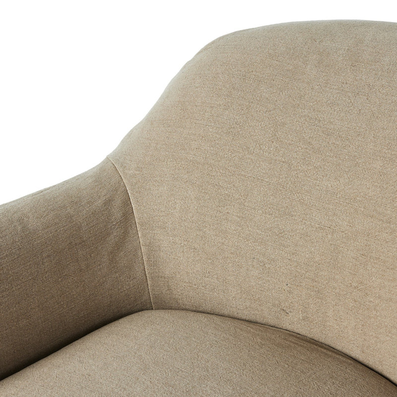 Lowell Slipcover Swivel Chair, Cream Linen