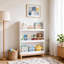 Bibliothèque murale pour enfants avec 3 tablettes de présentation, support à livres moderne avec base en bois pour chambre d'enfant, chambre de bébé ou salle de jeux-131402517