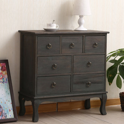 Armoire d'appoint en bois massif vert foncé