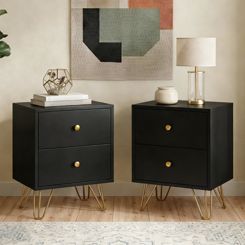 Ensemble de tables de bout Borg, Noir