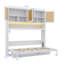 Lit escamotable simple peu encombrant avec compartiment supérieur, conception pliable avec éclairage et ports USB-1232682907
