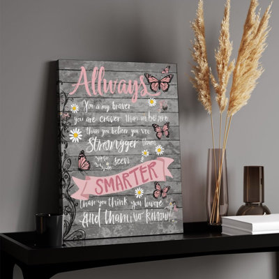 Papillons et marguerites d'inspiration, art mural encadré en bois, 16 x 20