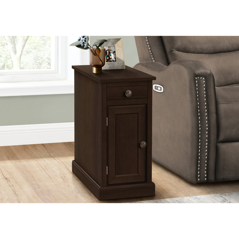 de chevet multicolore - Placage brun avec tiroir pour accessoires de rangement pratiques
