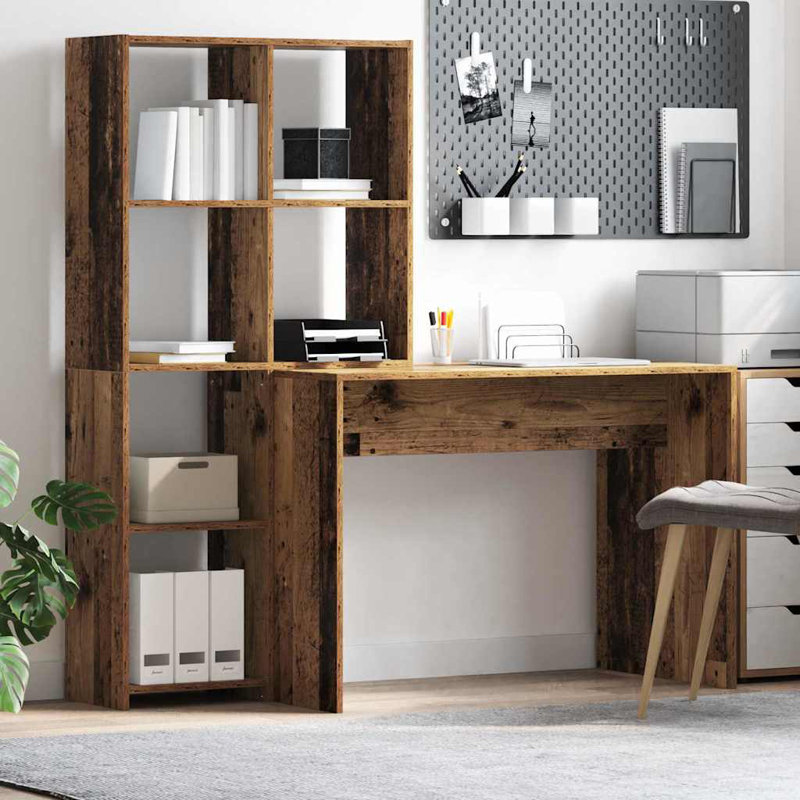 Desk 138.5 X 55 X 143 Cm Engineered Wood, Old Wood