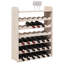 Solid Wood Floor Wine Bottle Rack Brown