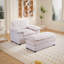 Canapé simple en velours côtelé de 56,3 pouces avec 2 coussins décoratifs et un repose-pieds, canapé confortable et profond pour le salon-1004396741