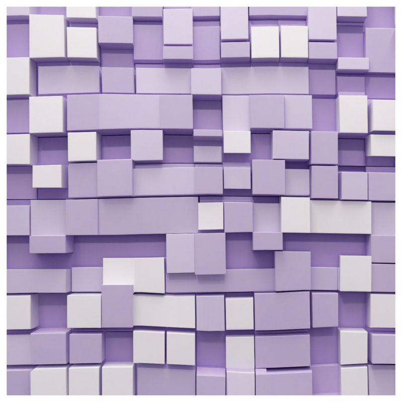 Toile de galerie mauve à blocs blancs en plusieurs tailles, 12 x 12 inches