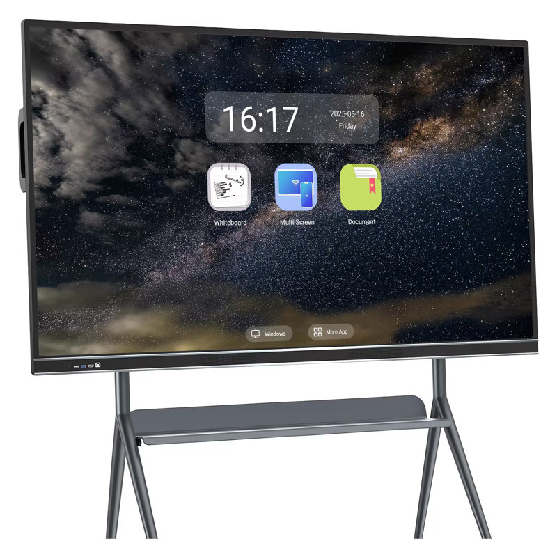 JYXCN Smart Board 75 "4K, tableau blanc interactif, calendrier électronique, projection sans fil et tableau blanc numérique multi-touch pour les cours, les réunions (avec fixation murale incluse)