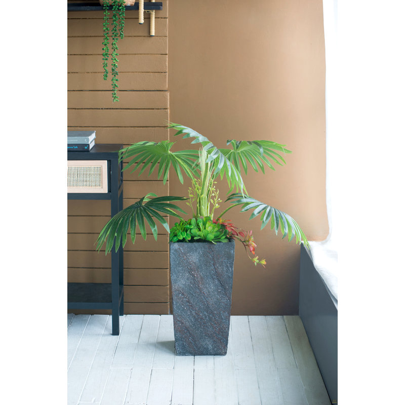 Jardinière en ciment 9,4 x 9,4 x 18,1 po