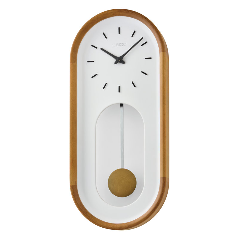 QXC247BLH Pendulum Wall Clock, Brown