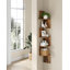 Étagère d'angle à fixation murale, bibliothèque d'angle flottante à 5 niveaux, étagère à plantes pour chambre à coucher, salon, salle de bain, bureau personnel, brun rustique