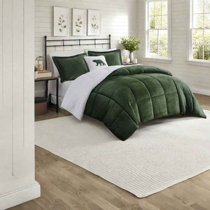 Cozy Plush To Sherpa Bedding Set, Polyester Comfort For Home Retreat
