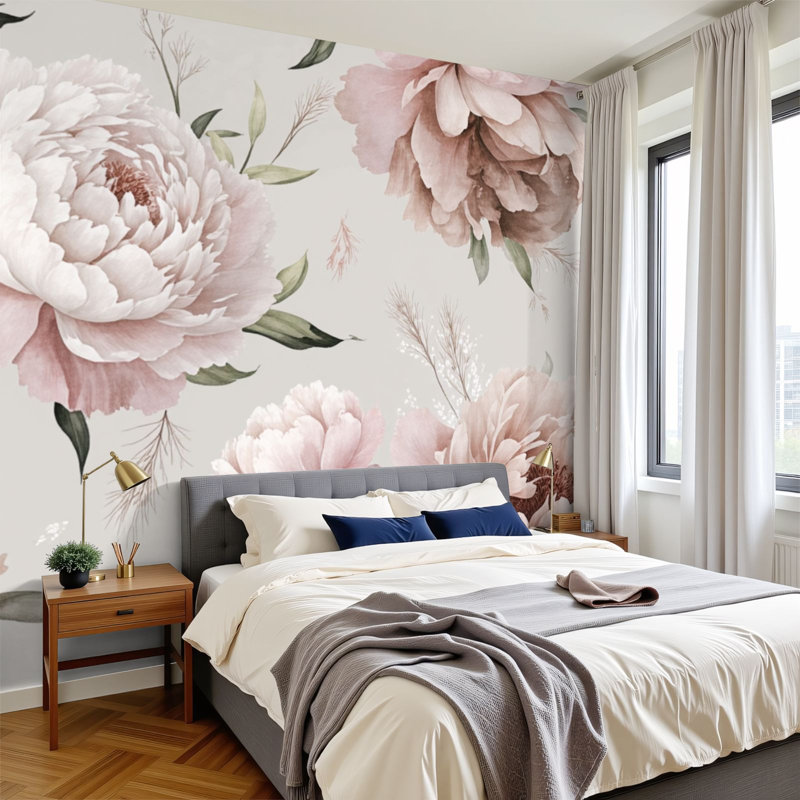 Papier peint adhésif auto-adhésif moderne l 144 po x H 100 po Pingle and Stick pour chambre à coucher, L 144 po x l 100 po