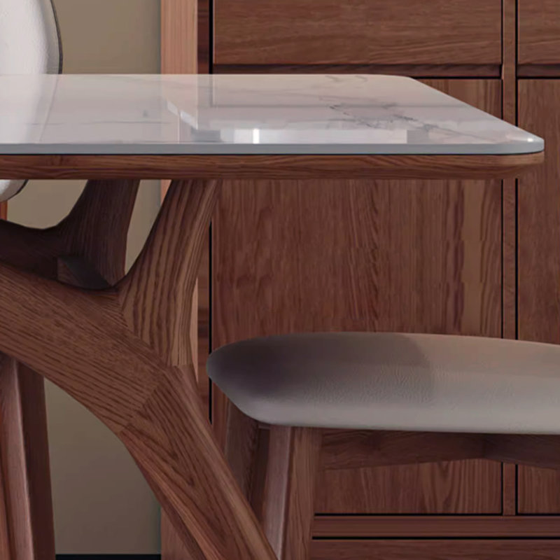 White cream style Nordic rectangular rock table, 29.53"H x 70.87"L x 35.43"W