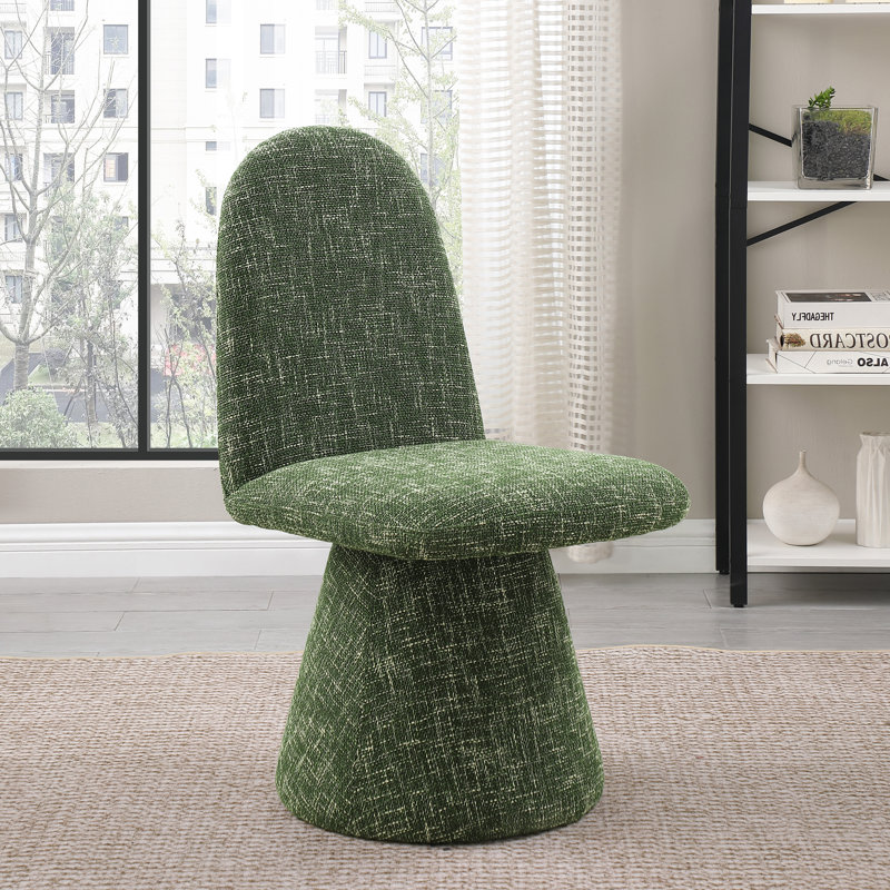 Chaise rembourrée Dunia, Tissu de polyester vert