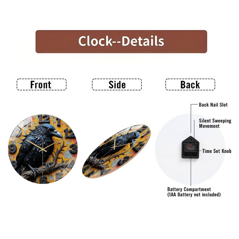 Horloge murale 12 po Blue Raven