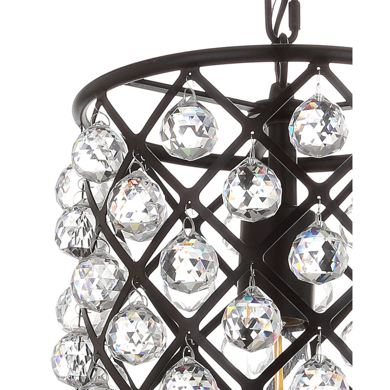 Chesler Crystal/Metal LED Pendant, 15" H x 10" W x 10" D