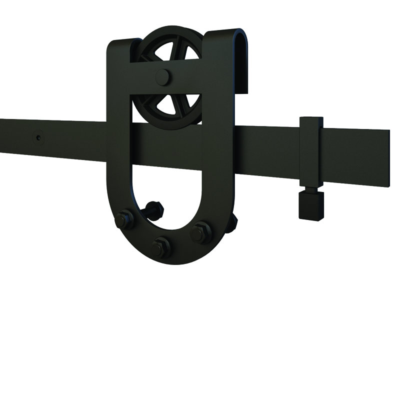 Ensemble de quincaillerie de porte de grange simple à rail standard sable cheval