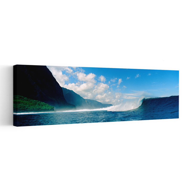 Vagues dans la mer, Molokai, Hawaï, paysage contemporain abstrait, art mural, H 48 po x l 16 po