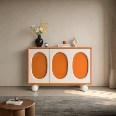 Modern multi-functional solid wood accent cabinet