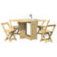 5 Piece Butterfly Dining Set Corona Foldable Pinewood-192212602
