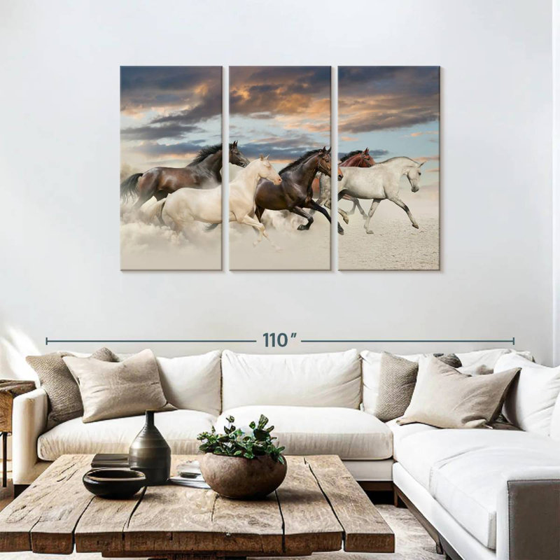Galloping Desert Horses, 48" H x 74" W