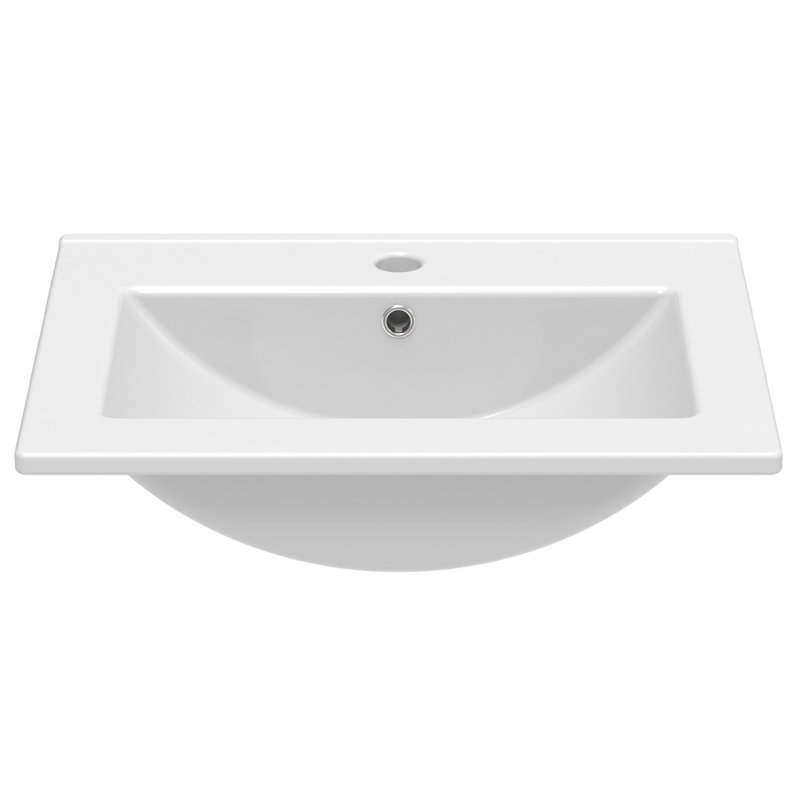 Lavabo de salle de bain rectangulaire en céramique 24 "avec trop-plein 24"