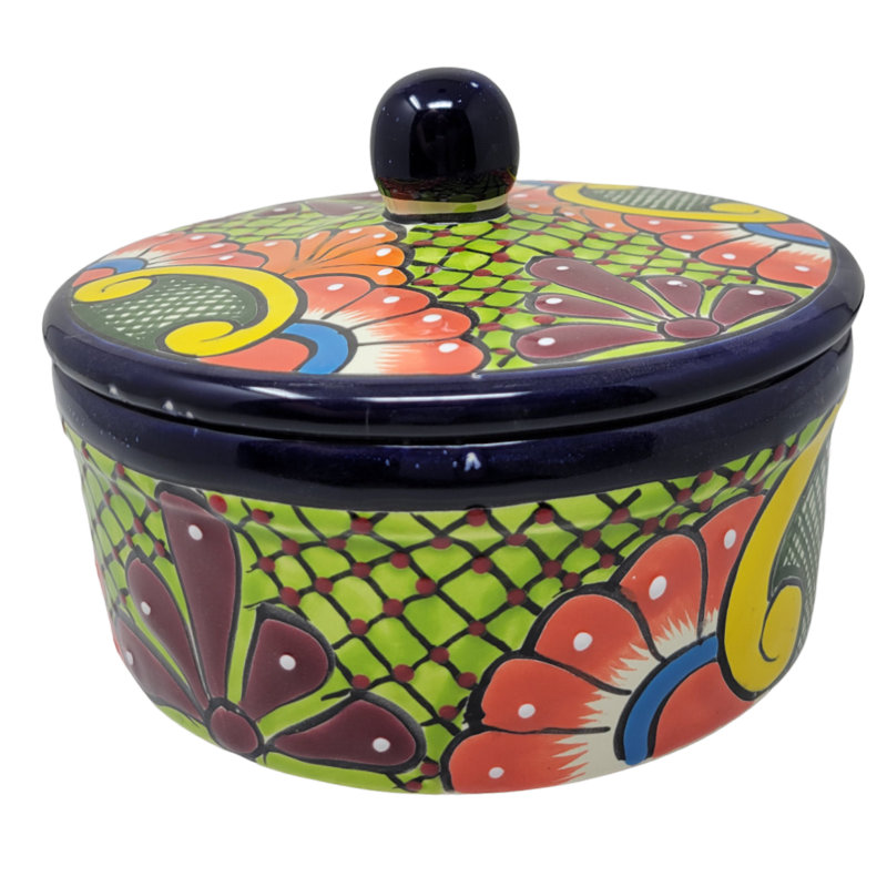 Round Lidded Tortilla Server - Green