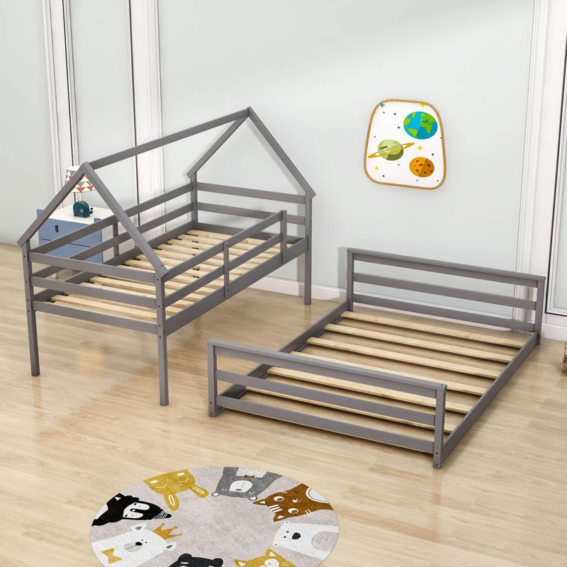 Catana Kids Twin Over Full Bunk Bed, Grey