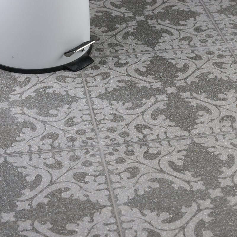 Farnese Molise 11.5" x 11.5" Porcelain Patterned Wall & Floor Tile, Grafito