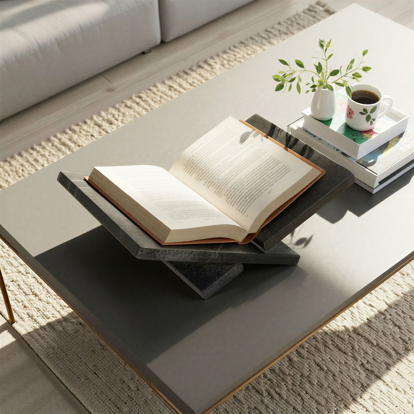 Noya Marble Book Holder, Black