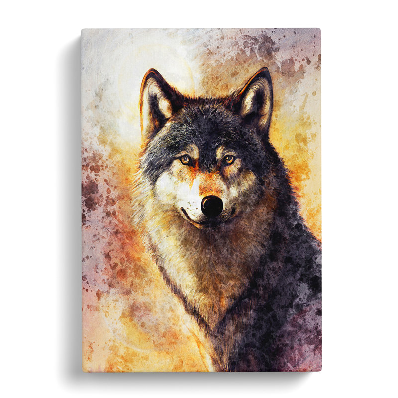 Wolf Painting No.2 - Wrapped Canvas, 50cm H x 35cm W x 3cm D