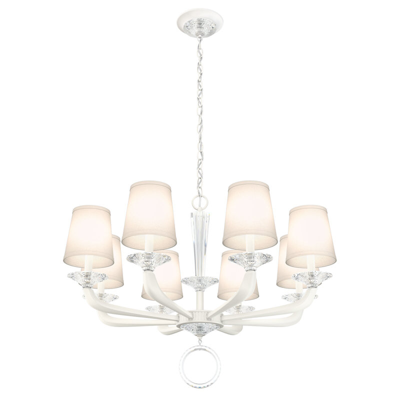 Emilea 8 - Light Glass Chandelier, White