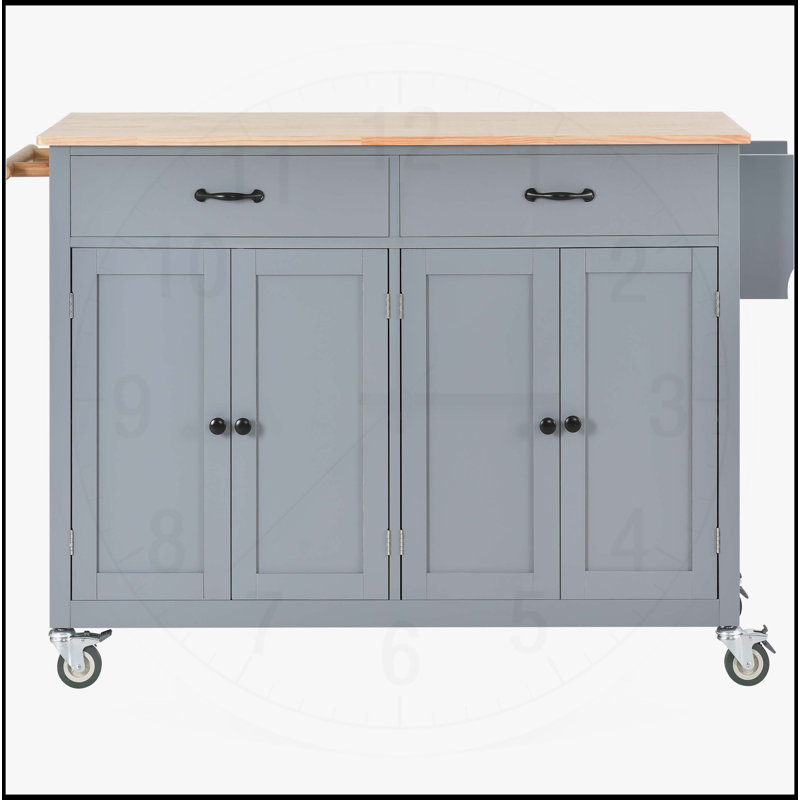 Versatile Kitchen Island Cart with Multiple Storage Options and Mobility, Black