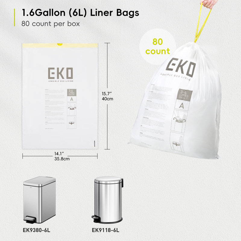 6L Trash Bags - 80 Count